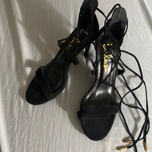 Black open toed heels